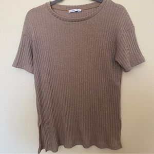 Zara Ribbed Sparkly Knit Top